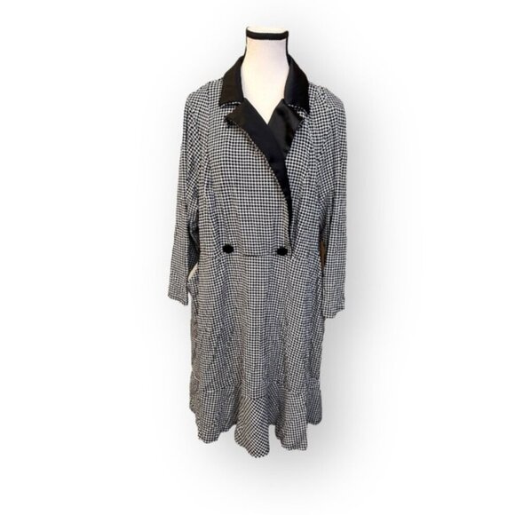 Women’s torrid 18 Houndstooth Mini Stretch Satin Tuxedo Dress XXL - Picture 2 of 16
